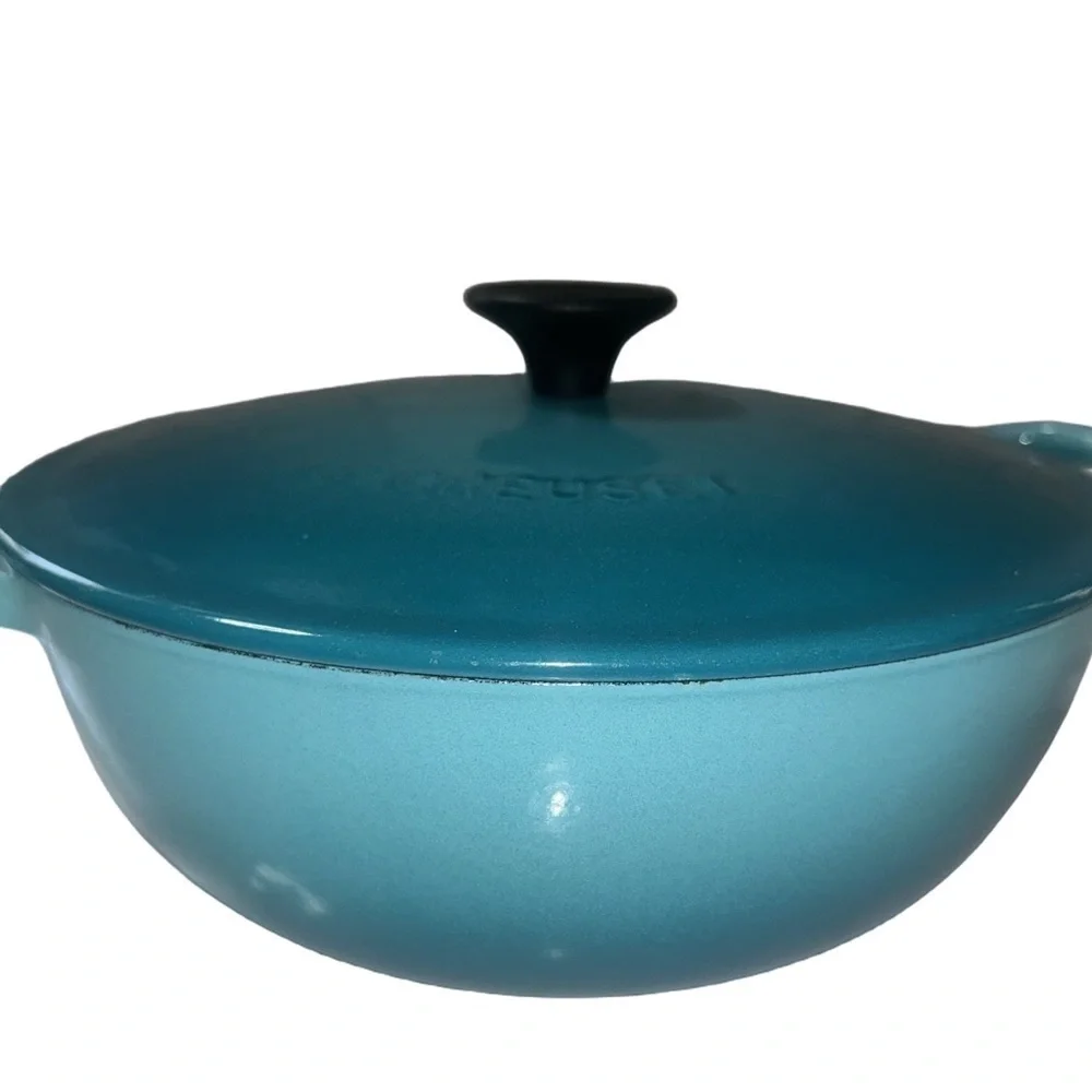 Rare Le Creuset Caribbean Blue 22cm Marmite Dutch Oven Cast Iron France